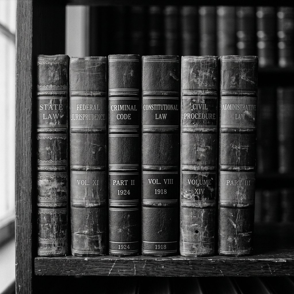 Lomos de códigos y tratados de derecho